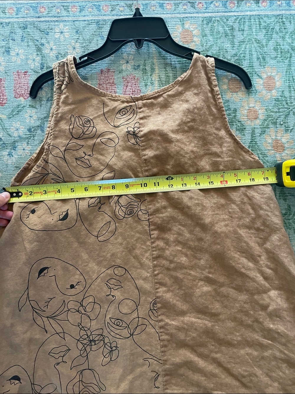 Source Unknown Brown Sleeveless Floral faux Button-Front High-Low Dress - Picture 8 of 9